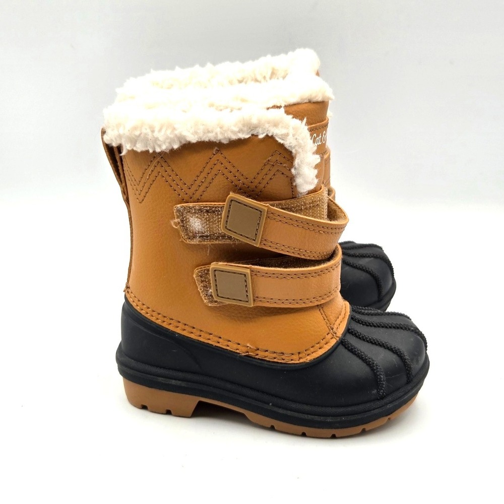 Cat & Jack Winter Boots Snow Boots Duck Boots Fur Lining Boys Toddler‎  Size 6